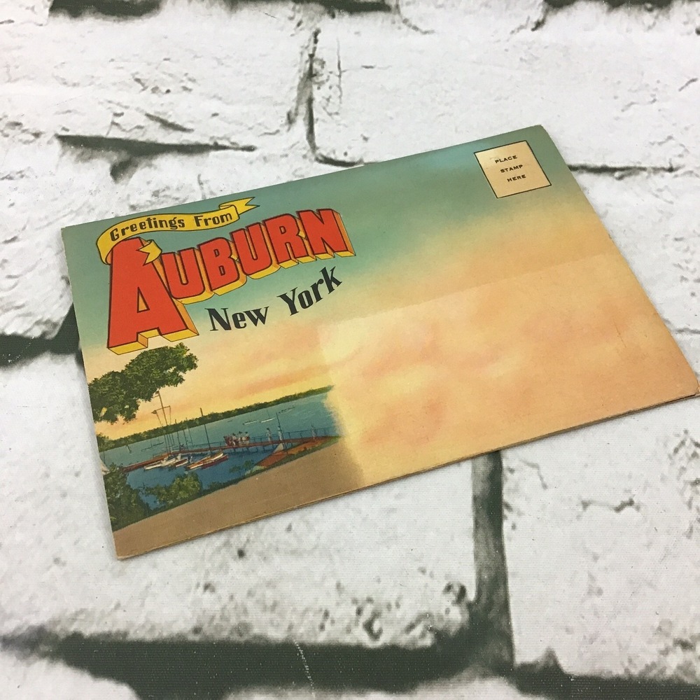 Vintage Greetings From Auburn New York Folding Picture Booklet Souvenir Travel